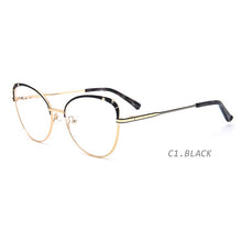 Load image into Gallery viewer, TANGOWO Round Metal Glasses Frame Women Brand Design Printing Eyewear Vintage Computer Prescription Glasses Eyeglasses YJ0189