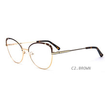 Load image into Gallery viewer, TANGOWO Round Metal Glasses Frame Women Brand Design Printing Eyewear Vintage Computer Prescription Glasses Eyeglasses YJ0189