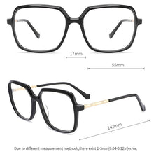 Load image into Gallery viewer, TANGOWO Square Acetate Retro Glasses Women Transparent Eye Glass Clear Crystal Eyewear Optical Myopia Frames MG6156