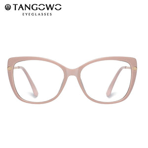 TANGOWO Vintage Cateye Glasses Frame Women Clip on Brand Designer Optical Myopia Polarized Sunglasses Prescription Glasses 95829