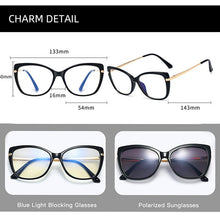 Load image into Gallery viewer, TANGOWO Vintage Cateye Glasses Frame Women Clip on Brand Designer Optical Myopia Polarized Sunglasses Prescription Glasses 95829