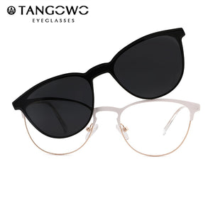 Vintage Cateye Sunglasses Women Clip on Brand Designer Optical Myopia Eyeglass Frame Prescription glasses Multifunction