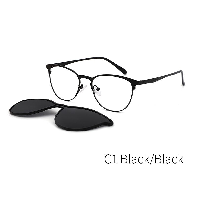 Vintage Cateye Sunglasses Women Clip on Brand Designer Optical Myopia Eyeglass Frame Prescription glasses Multifunction