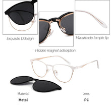 Load image into Gallery viewer, Vintage Cateye Sunglasses Women Clip on Brand Designer Optical Myopia Eyeglass Frame Prescription glasses Multifunction