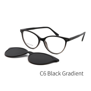 TANGOWO Vintage Cateye Sunglasses Women Myopia Eyeglass Clip on Brand Designer Optical Frame Prescription glasses Multifunction