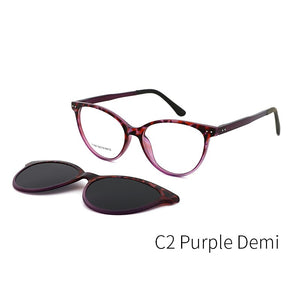 TANGOWO Vintage Cateye Sunglasses Women Myopia Eyeglass Clip on Brand Designer Optical Frame Prescription glasses Multifunction