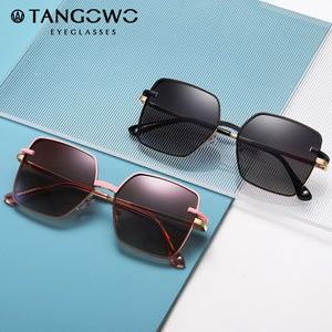 TANGOWO Vintage Magnetic Clip-on Polarized Sunglasses Women Metal Frame Anti-Blue Light Myopia Eyeglass Glasses Frame 95815