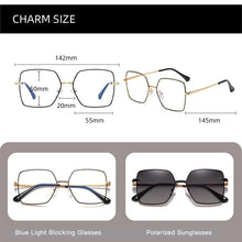 Load image into Gallery viewer, TANGOWO Vintage Magnetic Clip-on Polarized Sunglasses Women Metal Frame Anti-Blue Light Myopia Eyeglass Glasses Frame 95815