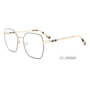 TANGOWO Vintage Metal Polygon Women Glasses Frame Styish Design Golden Optical Myopia Prescription Glasses Eyewear YJ0219