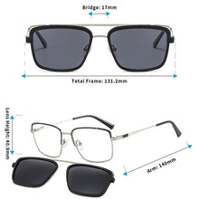 Load image into Gallery viewer, TANGOWO Vintage Square 2 In1 Magnetic Sunglasses UV400 Women Men Metal Optical Prescription Eyewear Spectacles B23119
