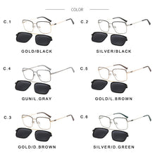 Load image into Gallery viewer, TANGOWO Vintage Square 2 In1 Magnetic Sunglasses UV400 Women Men Metal Optical Prescription Eyewear Spectacles B23119