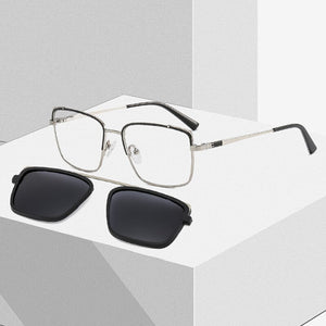 TANGOWO Vintage Square 2 In1 Magnetic Sunglasses UV400 Women Men Metal Optical Prescription Eyewear Spectacles B23119