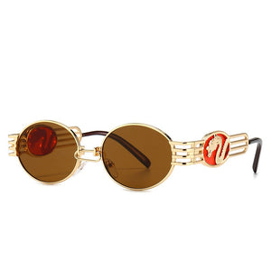 TEENYOUN 2023 Oval  Dragon Decoration Sunglasses Men Women UV400 Ins Cool Unique Small Frame Sun Glasses Eyewear Oculos