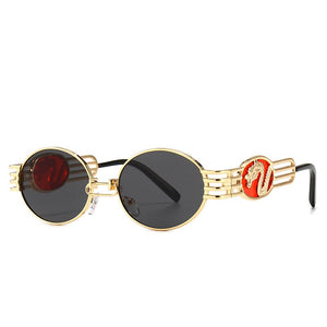 TEENYOUN 2023 Oval  Dragon Decoration Sunglasses Men Women UV400 Ins Cool Unique Small Frame Sun Glasses Eyewear Oculos