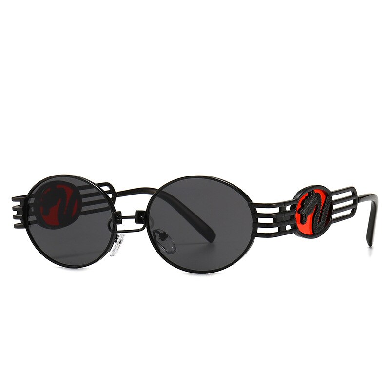 TEENYOUN 2023 Oval  Dragon Decoration Sunglasses Men Women UV400 Ins Cool Unique Small Frame Sun Glasses Eyewear Oculos