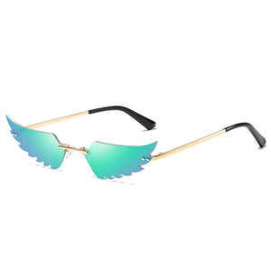 TEENYOUN Rimless Angel wings Sunglasses Brand design For Party Women Men Unique Frameless Hollow out Sun Glasses Cool Shades