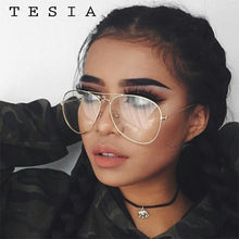 Load image into Gallery viewer, TESIA Unisex Vintage Glasses Women Oversized Clear Glasses Frame Female Male Oculos De Grau In Aviation Style T260