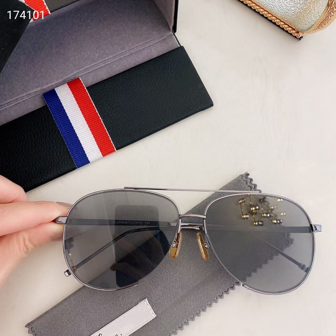 THOM Brand Sunglasses Vintage Oval Double-beam Pilot Frog-shaped Men's – Cinily