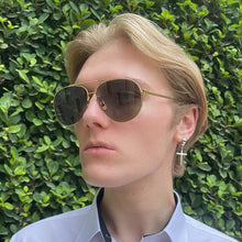 Load image into Gallery viewer, THOM Brand Sunglasses Vintage Oval Double-beam Pilot Men's Women's UV Protection Sun Glasses Driving Gafas