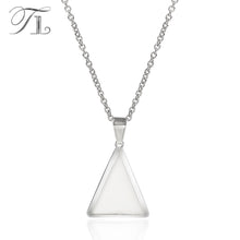 Load image into Gallery viewer, New Simple Ceramic Pendant &amp; Necklace for Women White/Black/Pink Ceramic Stainless Steel Triangle Female Necklace For Wedding