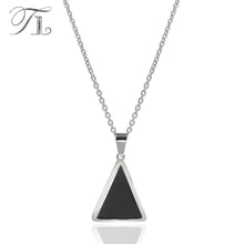 Load image into Gallery viewer, New Simple Ceramic Pendant &amp; Necklace for Women White/Black/Pink Ceramic Stainless Steel Triangle Female Necklace For Wedding