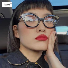 Carica l'immagine nel visualizzatore di Gallery, TOM TR90 Cat Eye Clear Computer Glasses Anti Blue Light Blocking Glasses Filter Reduces Eye Strain Optical Gaming Eyewear