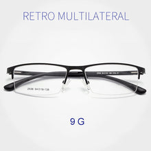 Load image into Gallery viewer, TR-90 Alloy Frame Eye Glasses Men Business Style Half Rim Spectacles with Spring Hinges Optical Eyewear