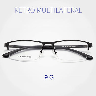 TR-90 Alloy Frame Eye Glasses Men Business Style Half Rim Spectacles with Spring Hinges Optical Eyewear