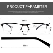 Load image into Gallery viewer, TR-90 Alloy Frame Eye Glasses Men Business Style Half Rim Spectacles with Spring Hinges Optical Eyewear