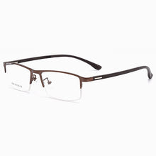 Load image into Gallery viewer, TR-90 Alloy Frame Eye Glasses Men Business Style Half Rim Spectacles with Spring Hinges Optical Eyewear