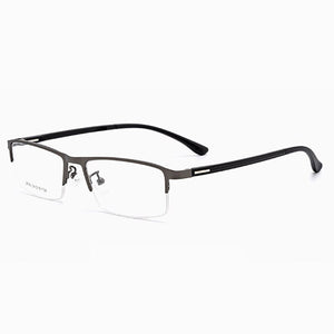 TR-90 Alloy Frame Eye Glasses Men Business Style Half Rim Spectacles with Spring Hinges Optical Eyewear