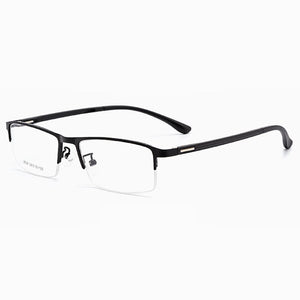 TR-90 Alloy Frame Eye Glasses Men Business Style Half Rim Spectacles with Spring Hinges Optical Eyewear