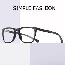 Load image into Gallery viewer, TR-90 Glasses Frame Full Rim Rectangular Eyewear with Spring Hinges Anti-Blue Ray Optical Spectacles Unisex