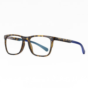 TR-90 Glasses Frame Full Rim Rectangular Eyewear with Spring Hinges Anti-Blue Ray Optical Spectacles Unisex
