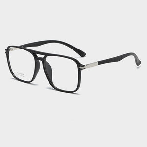 TR Transparent Glasses Frames Men Women Fake Glasses Vintage Big Frame Optical Myopia Eyeglasses  Double Beam Eyewear