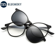 Load image into Gallery viewer, TR90 2 In 1 Magnet Clip on Polarized Sunglasses Retro Round Frame Outdoor UV400 Drving Shades Sun Glasses Myopia Optical Eyewear