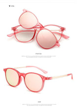 Load image into Gallery viewer, TR90 2 In 1 Magnet Clip on Polarized Sunglasses Retro Round Frame Outdoor UV400 Drving Shades Sun Glasses Myopia Optical Eyewear