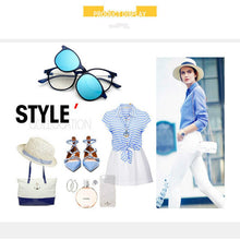 Load image into Gallery viewer, TR90 2 In 1 Magnet Clip on Polarized Sunglasses Retro Round Frame Outdoor UV400 Drving Shades Sun Glasses Myopia Optical Eyewear