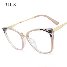 Load image into Gallery viewer, TR90 Anti Blue Light Blocking Cat Eye Glasses Frames Women  Designer Retro Eyeglasses for Ladies Optical Leopard Frame