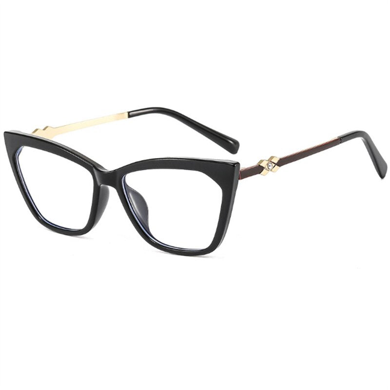TR90 Anti-Blue Light Cat Eye Glasses Frame Women Retro Metal Eyeglasses Frame Men Optical Compute Prescription Spectacle