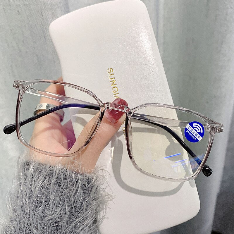 TR90 Anti Blue Light Glasses Women Female TikTok Large Frame Eyeglasses frame Optical Myopia Prescription Without Box