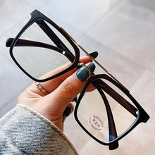 Load image into Gallery viewer, TR90 Anti-blue Light Square Eyeglasses For Women Vintage Alloy Double Beam Clear Glasses Frame Female Computer Myopia Shades