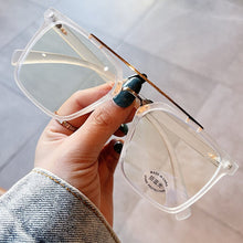Load image into Gallery viewer, TR90 Anti-blue Light Square Eyeglasses For Women Vintage Alloy Double Beam Clear Glasses Frame Female Computer Myopia Shades