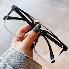 Load image into Gallery viewer, TR90 Anti-blue Light Square Eyeglasses For Women Vintage Alloy Double Beam Clear Glasses Frame Female Computer Myopia Shades