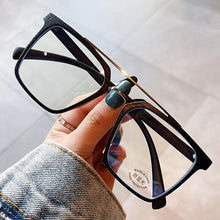 Load image into Gallery viewer, TR90 Anti-blue Light Square Eyeglasses For Women Vintage Alloy Double Beam Clear Glasses Frame Female Computer Myopia Shades