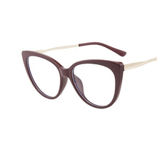 Load image into Gallery viewer, TR90 Cat Eye Anti Blue Light Blocking Optical Eyebrow Glasses Frames Men Women Spring Leg Computer Eyeglasses Shades