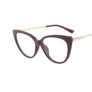 TR90 Cat Eye Anti Blue Light Blocking Optical Eyebrow Glasses Frames Men Women Spring Leg Computer Eyeglasses Shades