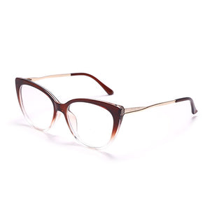 TR90 Cat Eye Anti Blue Light Blocking Optical Eyebrow Glasses Frames Men Women Spring Leg Computer Eyeglasses Shades