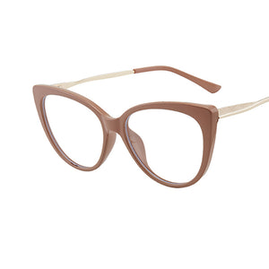 TR90 Cat Eye Anti Blue Light Blocking Optical Eyebrow Glasses Frames Men Women Spring Leg Computer Eyeglasses Shades