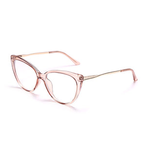 TR90 Cat Eye Anti Blue Light Blocking Optical Eyebrow Glasses Frames Men Women Spring Leg Computer Eyeglasses Shades